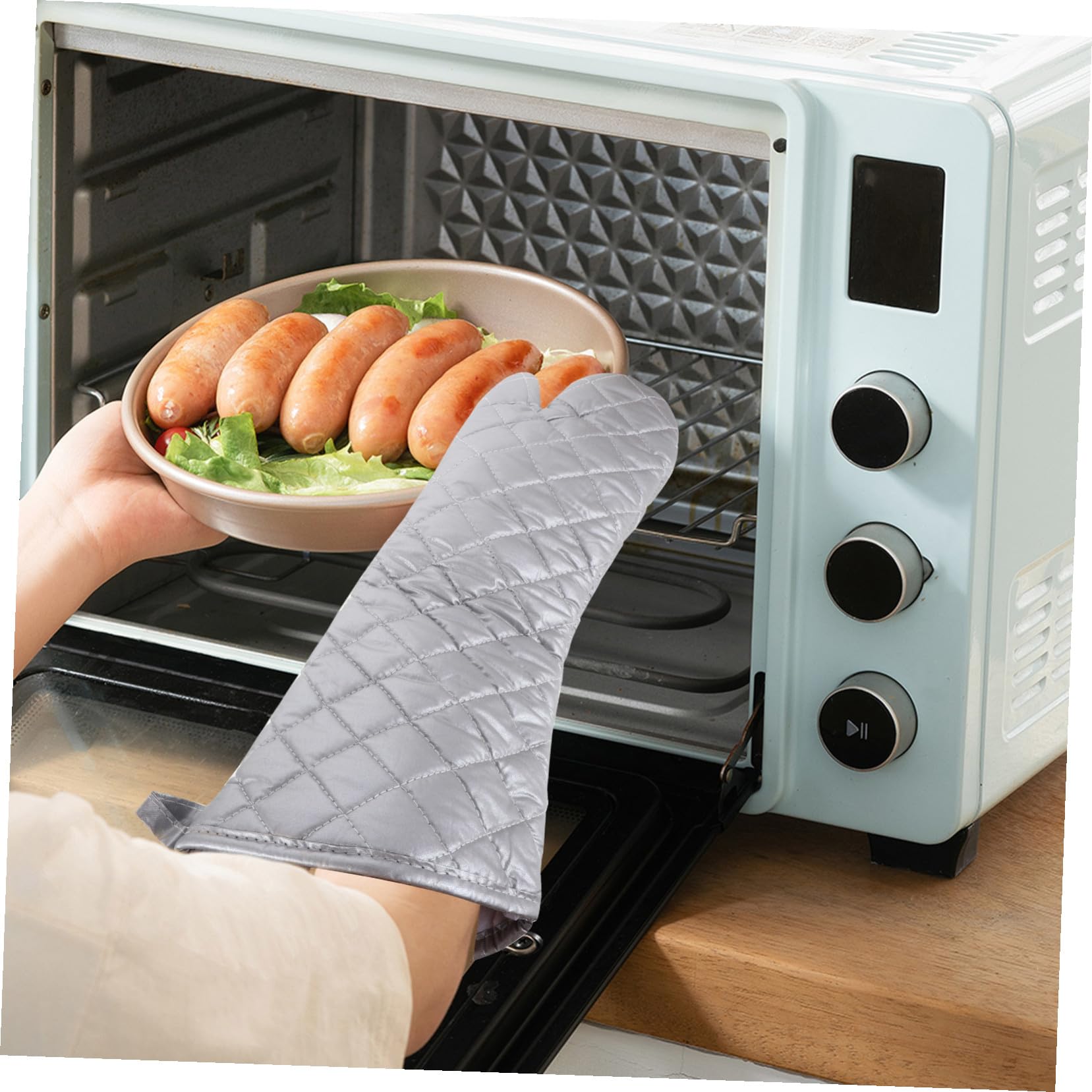 Alipis Backgeschenkhandschuhe Kochhandschuhe Ofenhandschuhe Hitzebeständig Restaurant Ofenhandschuhe Hitzebeständige Handschuhe Mikrowellen Professionelle