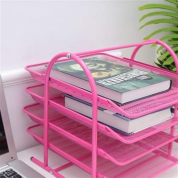 Magazine rack 1Pc File Document Stand Rack Desktop Storage Rack File Holder Organizer Office Supplies for Home School(Rosy,Blue, silver) Desktop manager (Color : A)