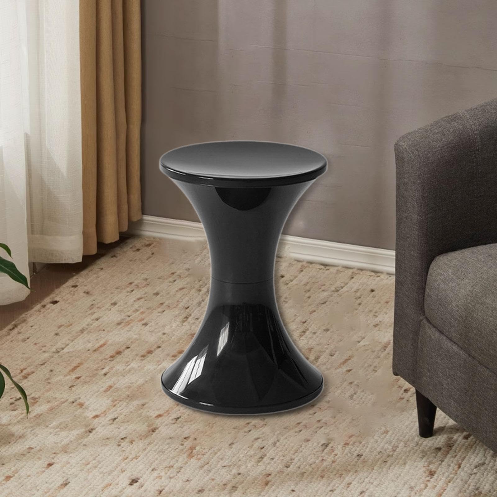 Taburete Almacenaje Ottoman Reposapiés Puf Multifuncional Fabricado en PP Tapa Extraíble Y Compartimento Espacioso Adecuado para Sala Dormitorio, Negro, Individual