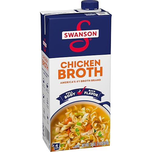 Swanson - Caldo de pollo 100% natural y sin gluten, envase de cartón de 32 onzas