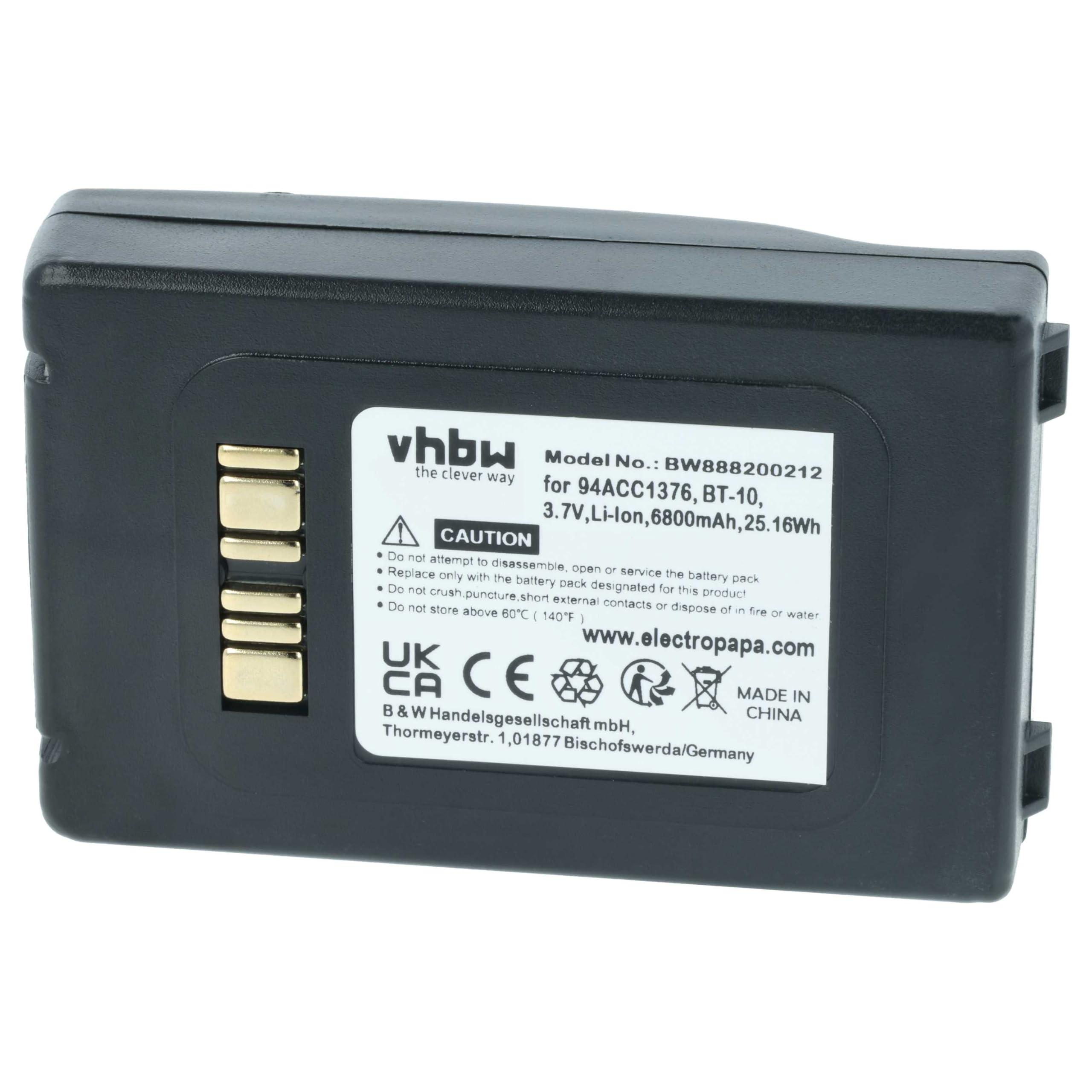 vhbw batteria sostituisce Datalogic BT-10, 94ACC0112, 94ACC1376, 94ACC1377, BT-27, BT-34 per lettore di codici a barre, POS (6800mAh, 3,7V, Li-Ion)