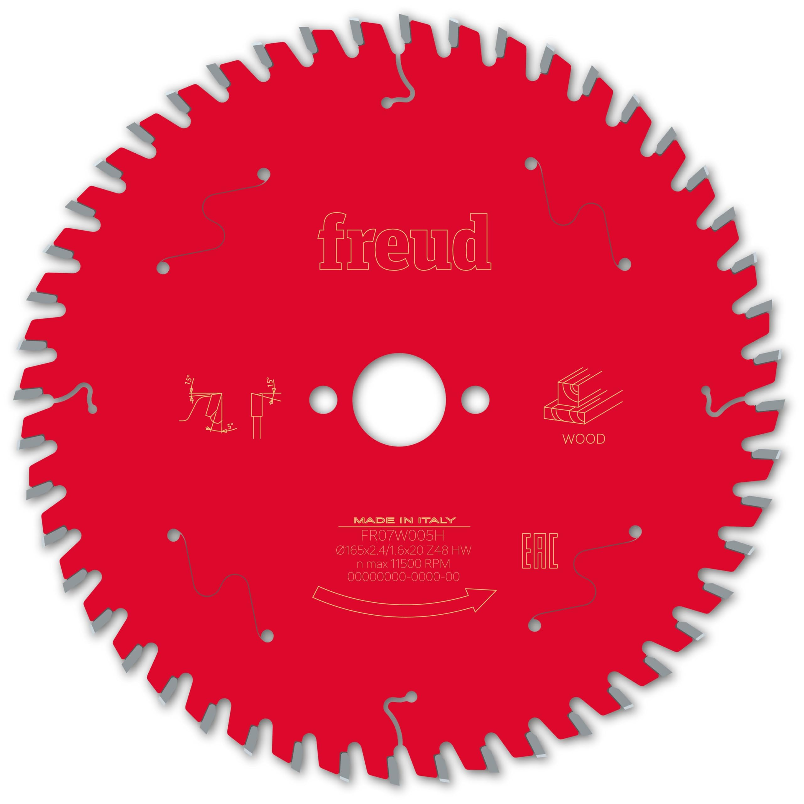 FREUD F03FS09690 FR07W005H Portable Circular Saw Blade Diameter 165 2.4/1.6 AL20 Z48 BA 5°