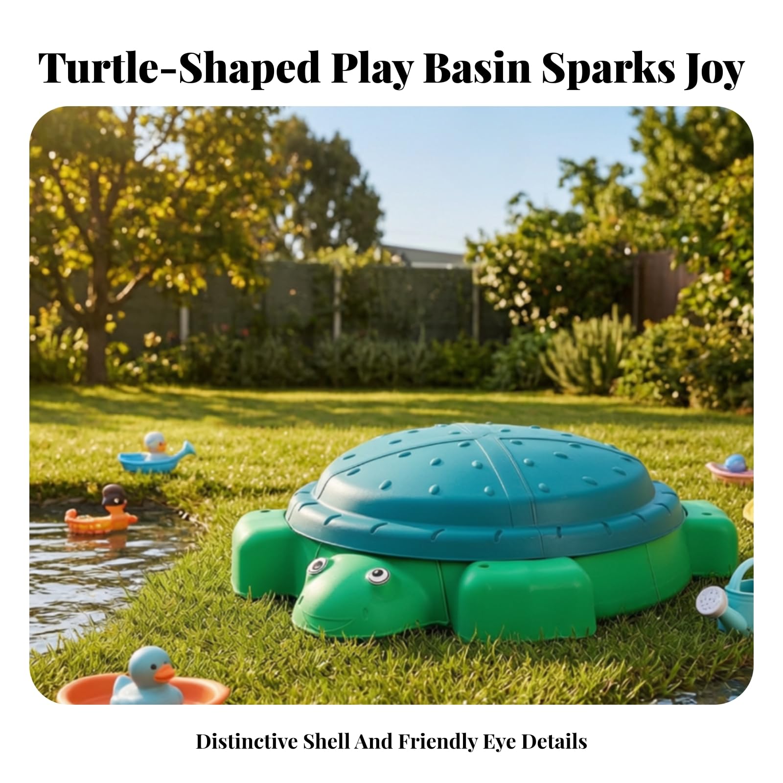 Piscina y Agua Portátil Juguete | Plástico Resistente, Caja con Tapa, para Jardín, Niños