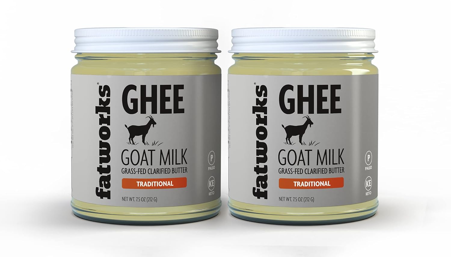 Fatworks Fine Filtered 100% Grass-Fed Goat Milk Ghee, Pasture Raised on Small Family U.S. Farm. KETO, PALEO, WHOLE 30 APPROVED, 7.5 oz.