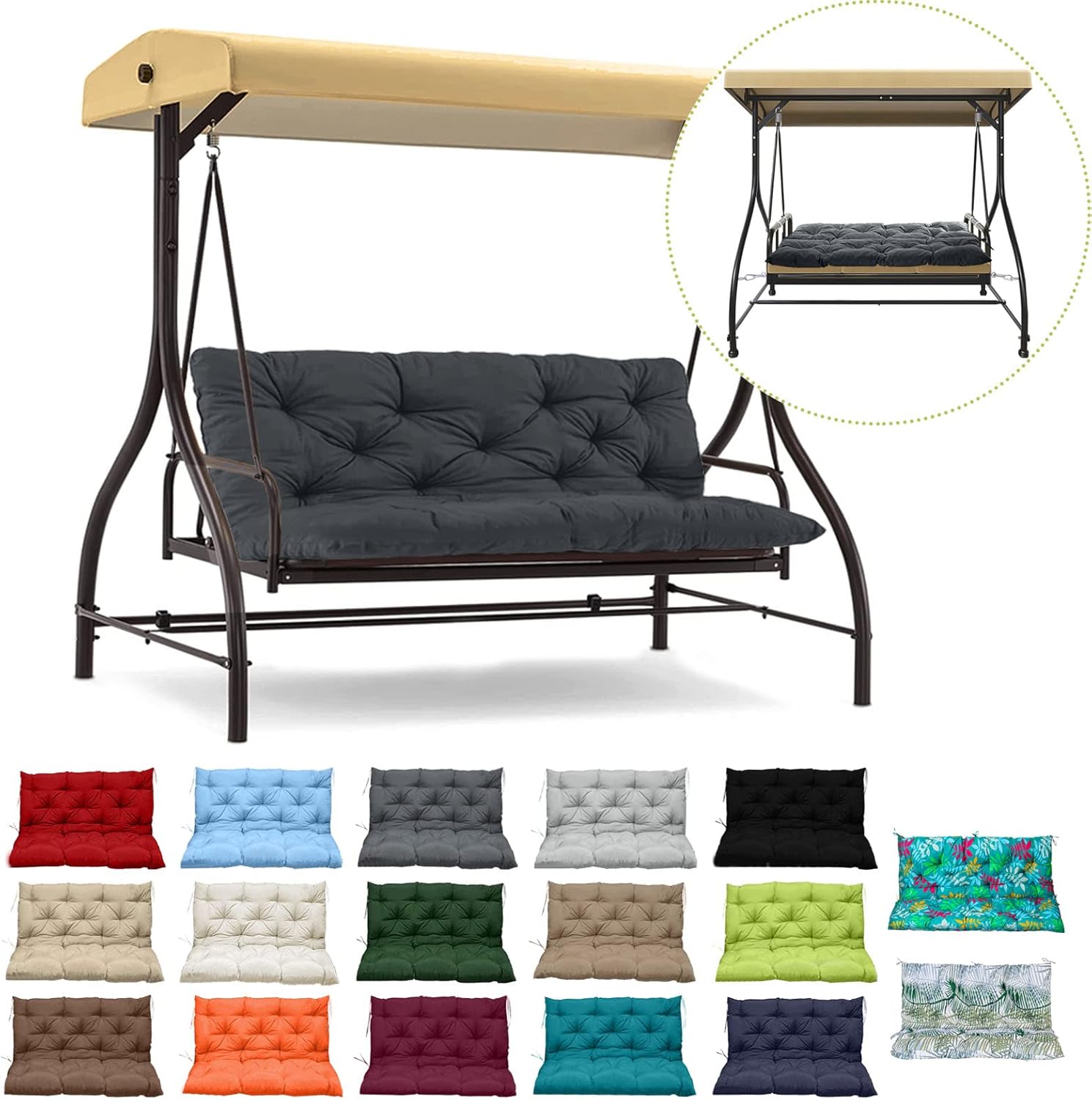 Replacement Cushions for Swing, Waterproof Porch Swing