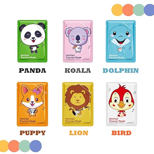 Miniatura 3 de Máscaras de spa de animales  Máscaras de hoja de personajes  Máscara facial para niños  Fiesta de día de spa  Noche de chicas  Noche de spa  Fiesta