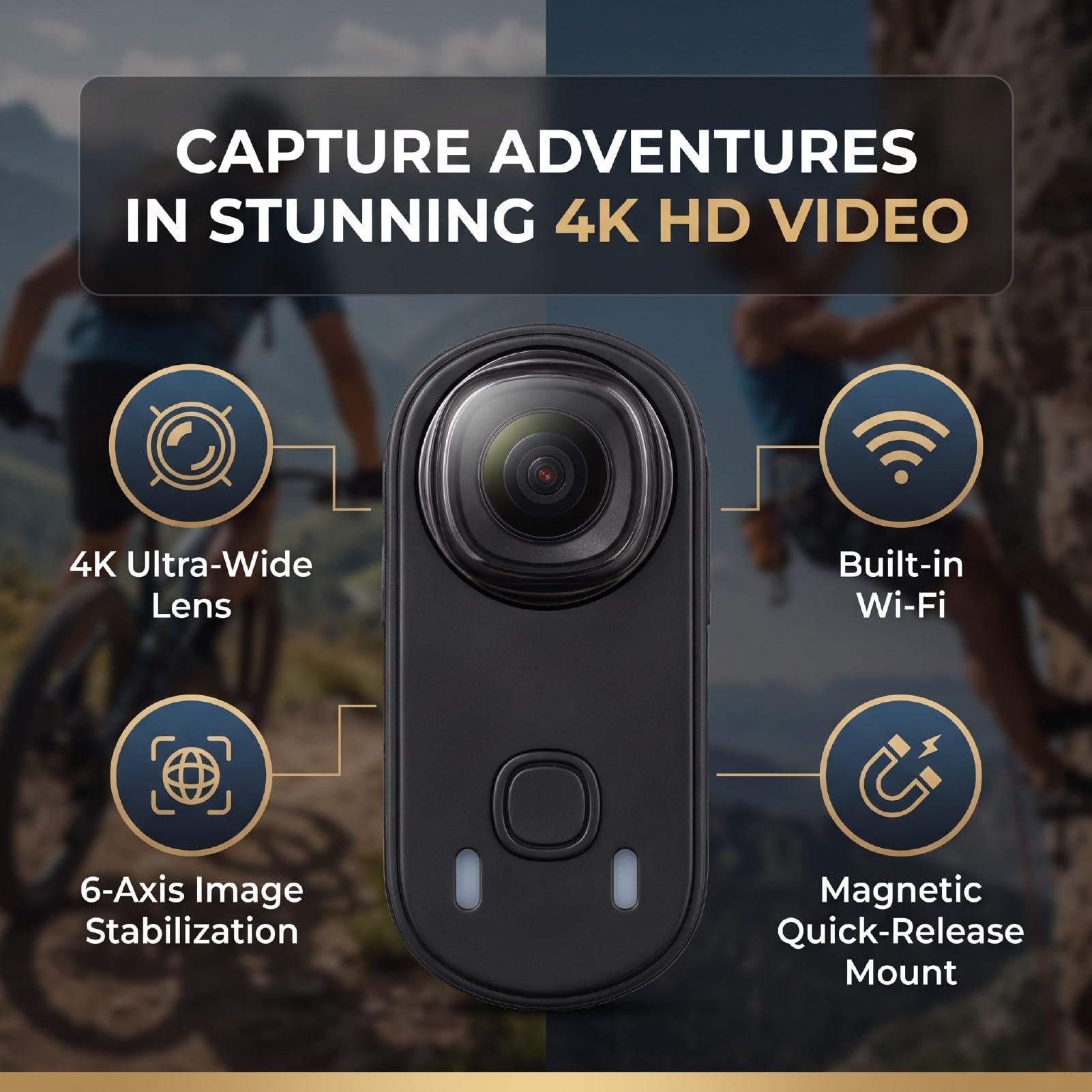 Mini Fotocamera 4K, Fotocamera Ad Azione Magnetica