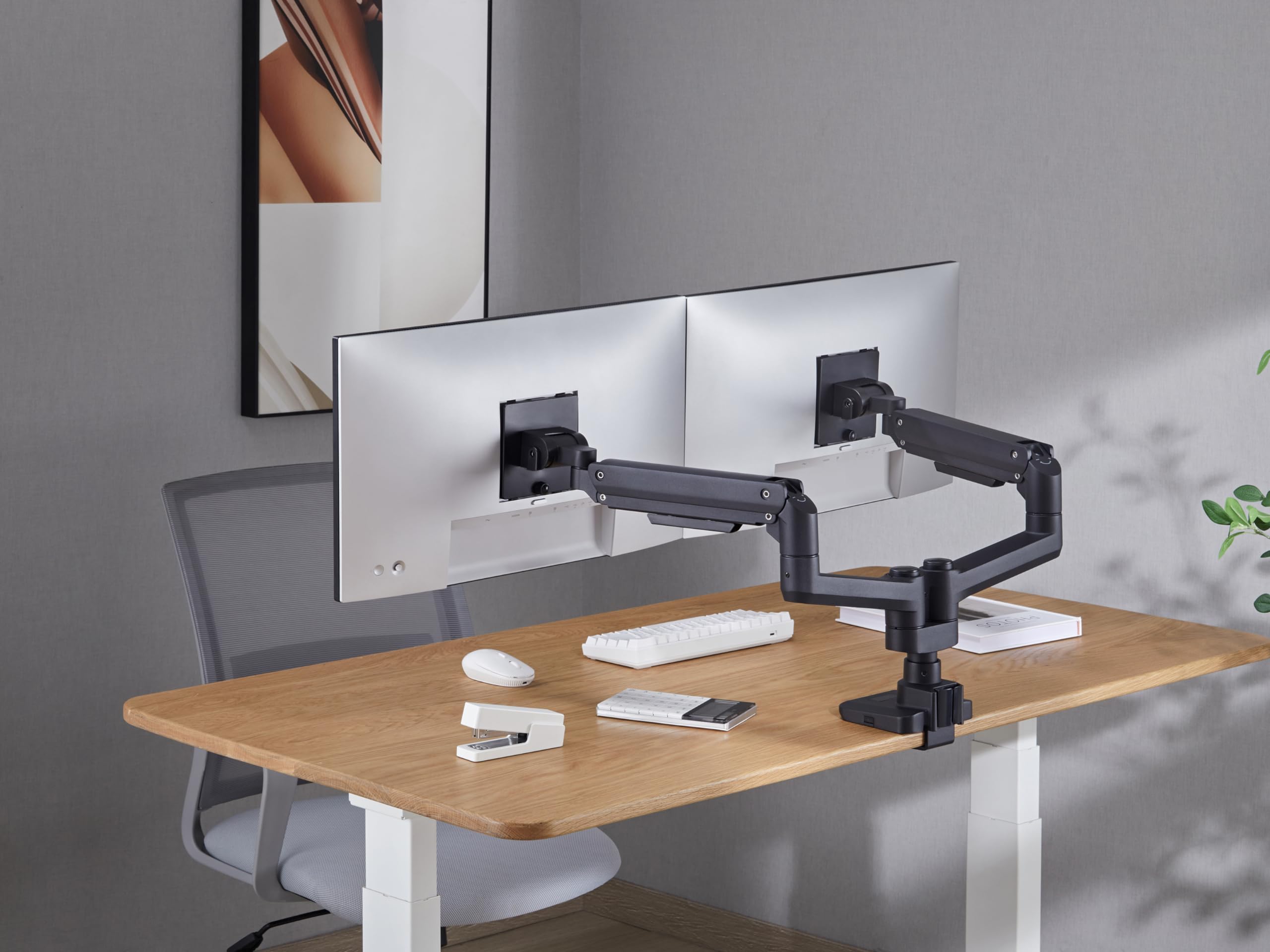 Equip 650182 Support de bureau haute performance pour deux écrans 17