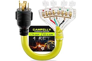 L14-30P Generator Adapter Cord 30 Amp to 20 Amp 110, 1.5FT 10...