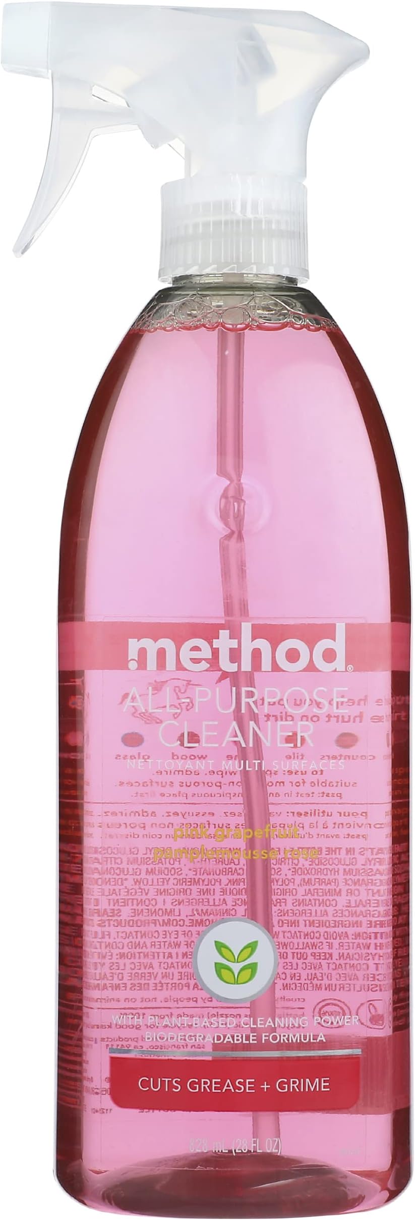 Method Home Care Pink Grapefruit Scent All Purpose Cleaner Spray, Plant Based, 28