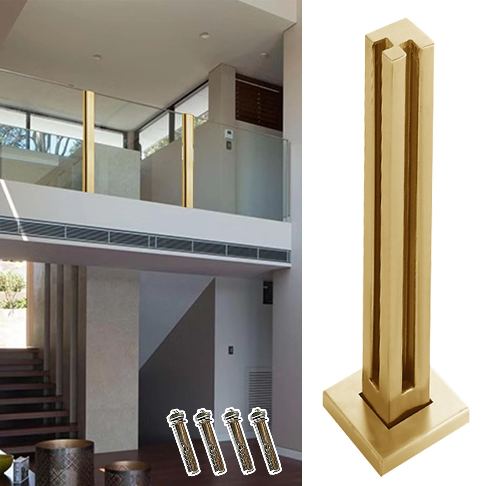 Poteau de garde-corps en acier inoxydable design pour loft élégant EleDesign