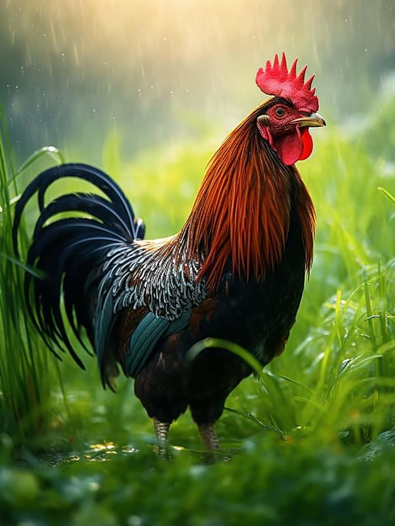 Zariocy 5D Diamond Art Painting Kits Roosters, DIY Paint with Diamond Art Animal Chickens Round Full Drill Crystal Diamond Embroidery Paintings Arts Craft for Home Office Wall Decor 30x40 cm-13