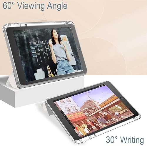 Miniatura 6 de Feams Funda para iPad de 987 generación de 10.2 pulgadas, funda delgada y triple plegable para iPad 10.2, cubierta transparente con soporte para