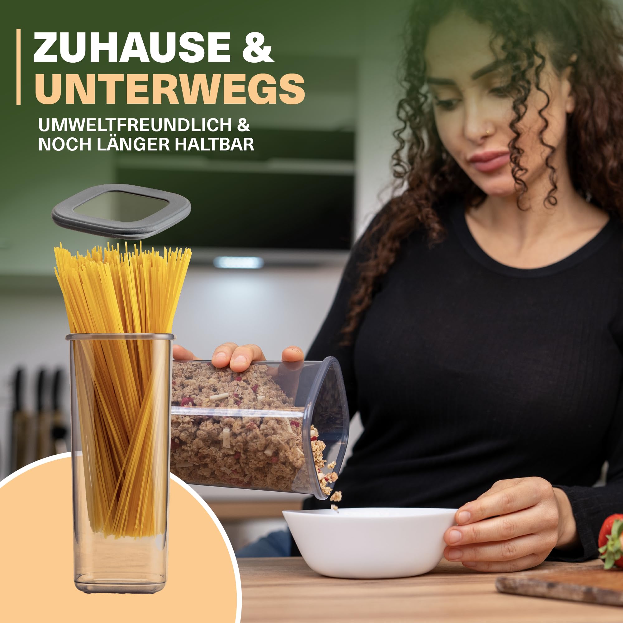 Viwares Contenitori con coperchio, ermetici, set da 20 contenitori senza BPA, per la conservazione della farina di cereali, cucina, pratico organizer da cucina, contenitori per alimenti