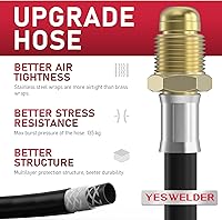 Vista 4 de YESWELDER Regulador de Gas Medidor Caudalímetro para Soldadura MIG y TIG de Argón/CO2 con Manguera de Gas de 8 pies