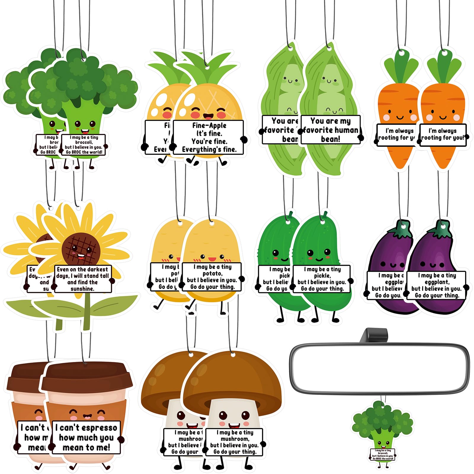 Swiffen 10 Pcs Positive Car Air Fresheners Bulk Employee Appreciation Gift Funny Car Hanging Ornament Scented Incense Chip Dietician Appreciation