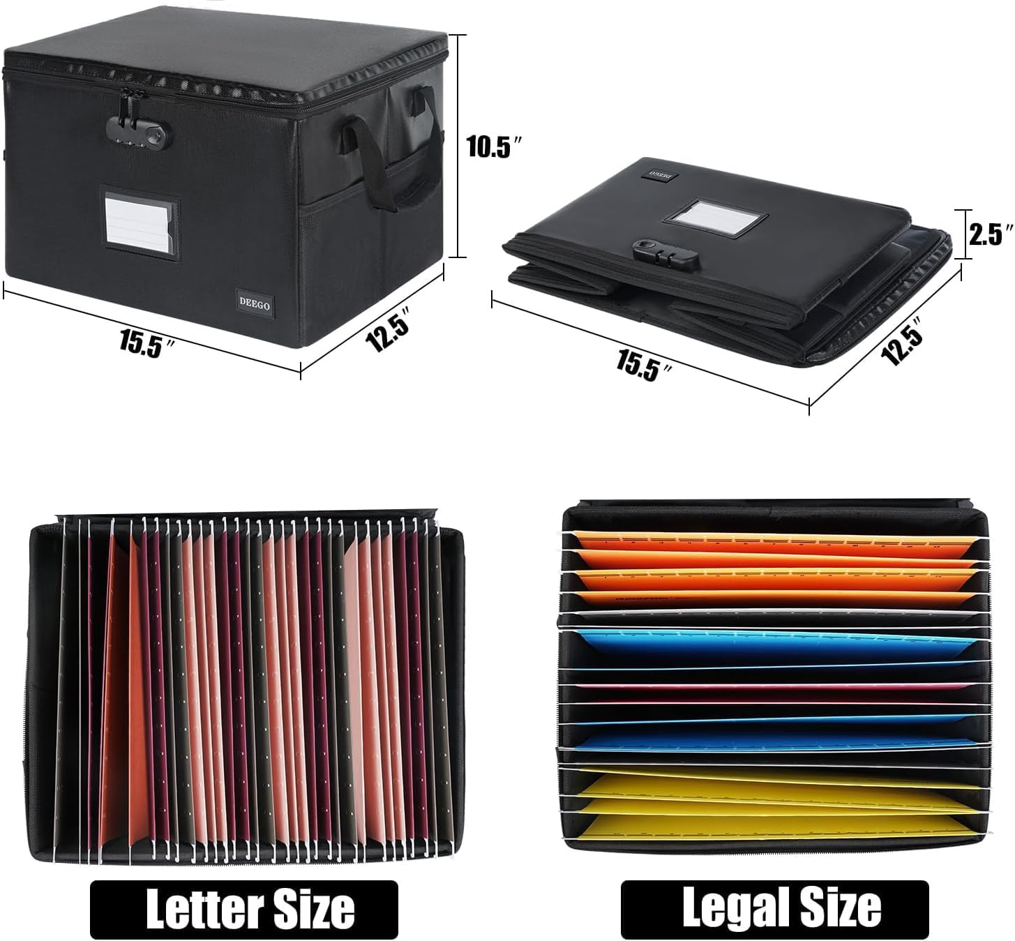 DEEGO Fireproof Document Box&Bag 2PACK