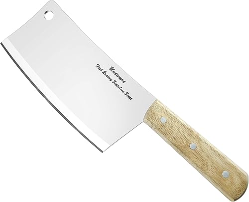 Uniware Cuchilla china profesional de acero inoxidable 18/10 de alta calidad, calibre pesado, 14 pulgadas, hoja de 9 pulgadas, grosor de 0.157 in,