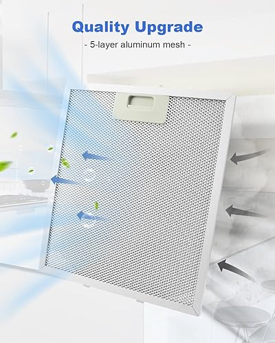Miniatura 4 de Filtro de grasa para campana extractora W10169961A, filtro de grasa de malla de aluminio de 5 capas de 10-12 pulgadas x 12 pulgadas x 38 pulgadas, 3
