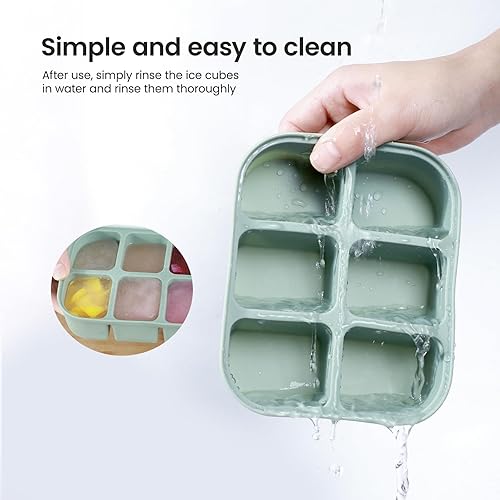 Miniatura 7 de Bandeja para cubitos de hielo, paquete de 2  Moldes apilables de silicona grande para congelar cubitos de hielo y máquina de cubitos de hielo