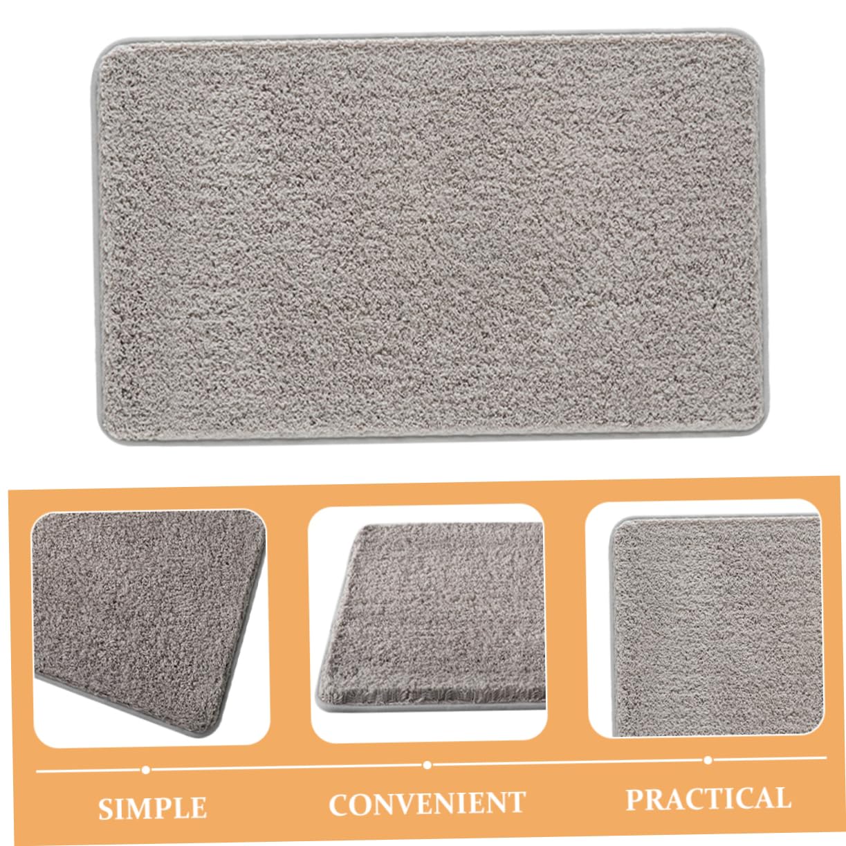 Alipis Tappeto 80x50 Cm in Microfibra Antiscivolo Bagno Assorbente Morbido e Lavabile Semplice Stile per Bagno e Casa
