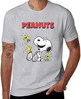 ピーナッツ スヌーピー Tシャツ メンズ 半袖 綿100％ ゆったり カジュアル 丸首 通気性 おしゃれ 柔らかい 快適 肌着 春 夏 秋 冬 6XL