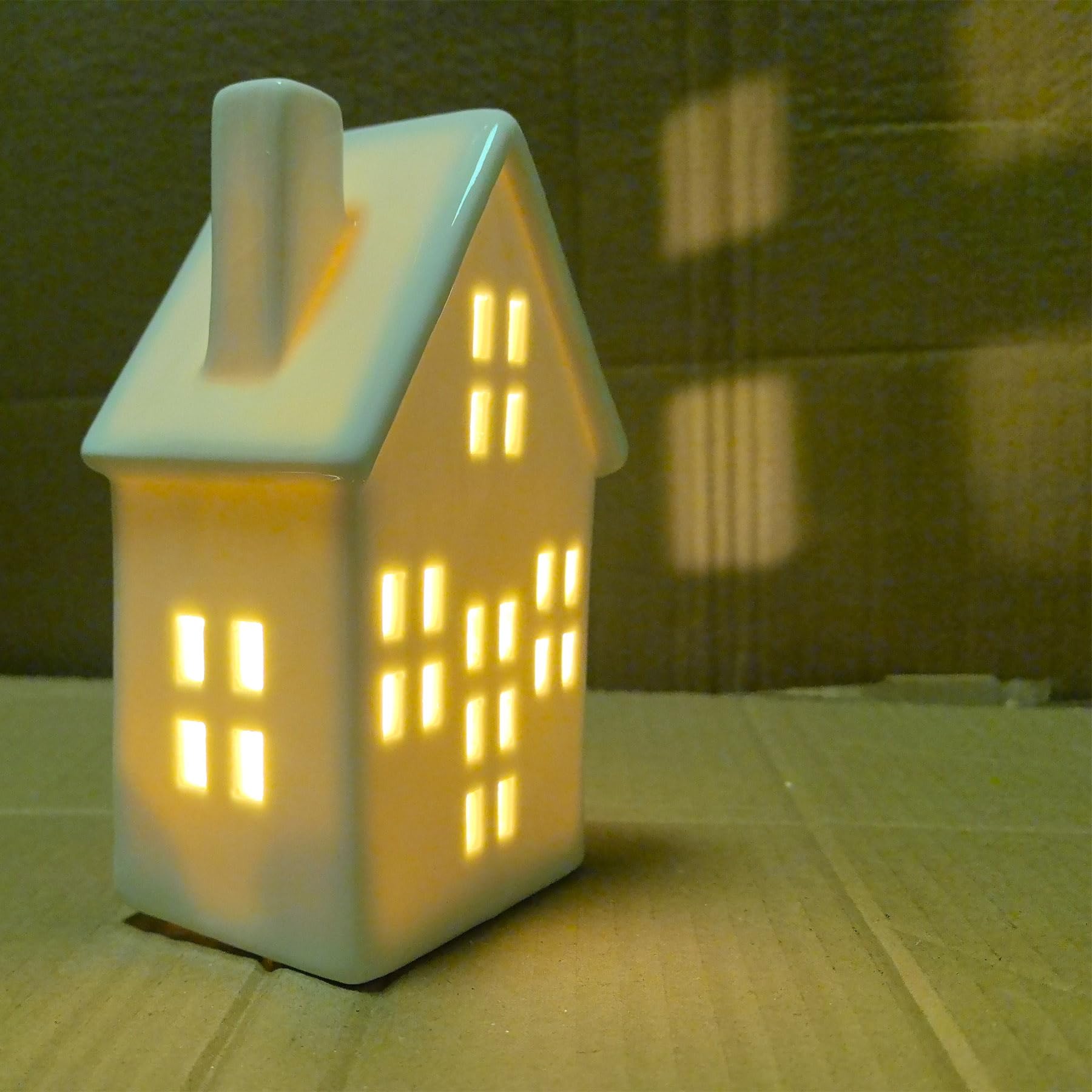 Maison En Céramique Illuminée Pour Noël - Décoration De Village De Noël Chaleureuse
