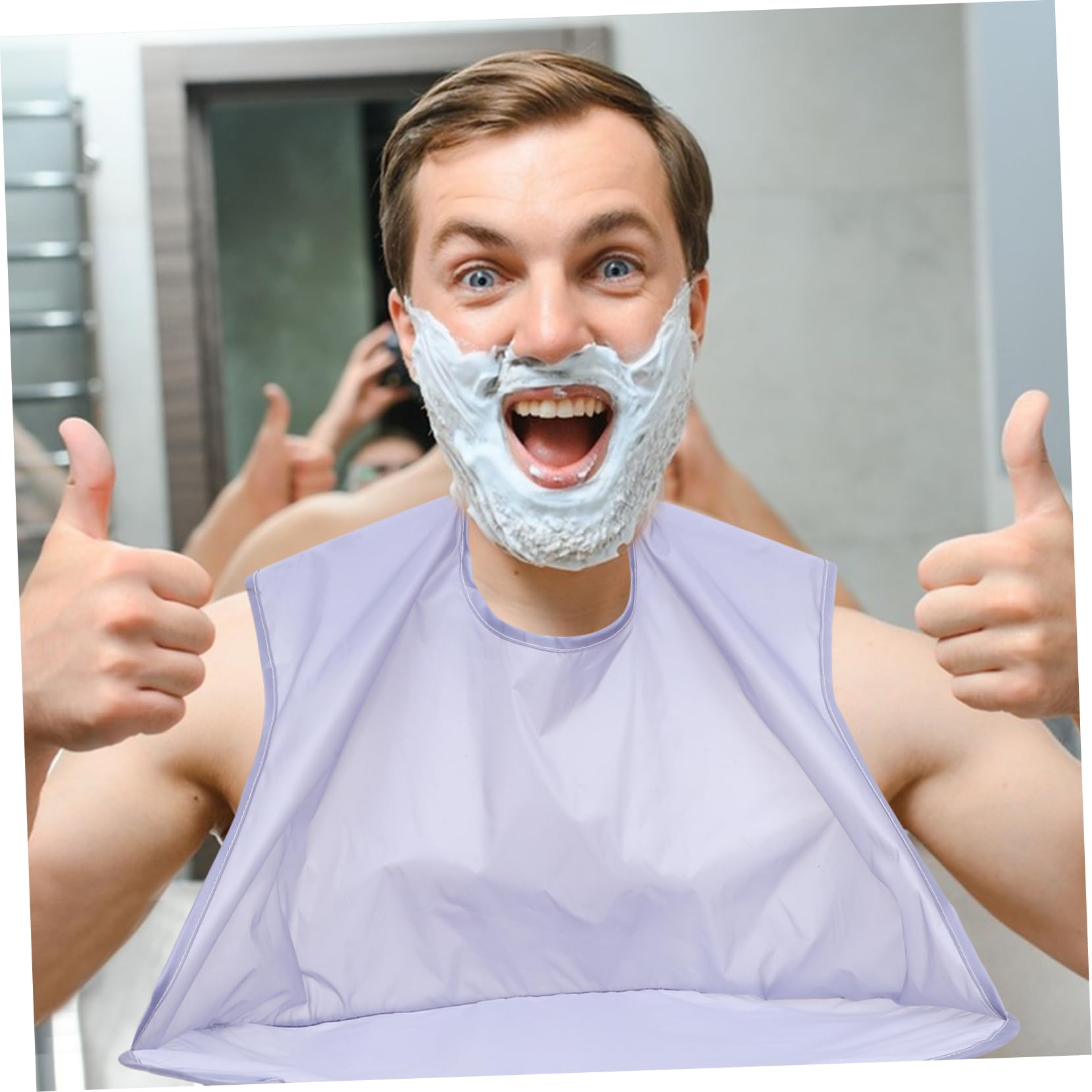 Healvian 5 Stk Rasiertuch rasierschürze rasier schürze Stirnband mit Zebraohren Haar Arbeitsjacken für Herren Lätzchen Umhang zum Trimmen des Bartes Bartschneideschürze Mehrzweck Fänger