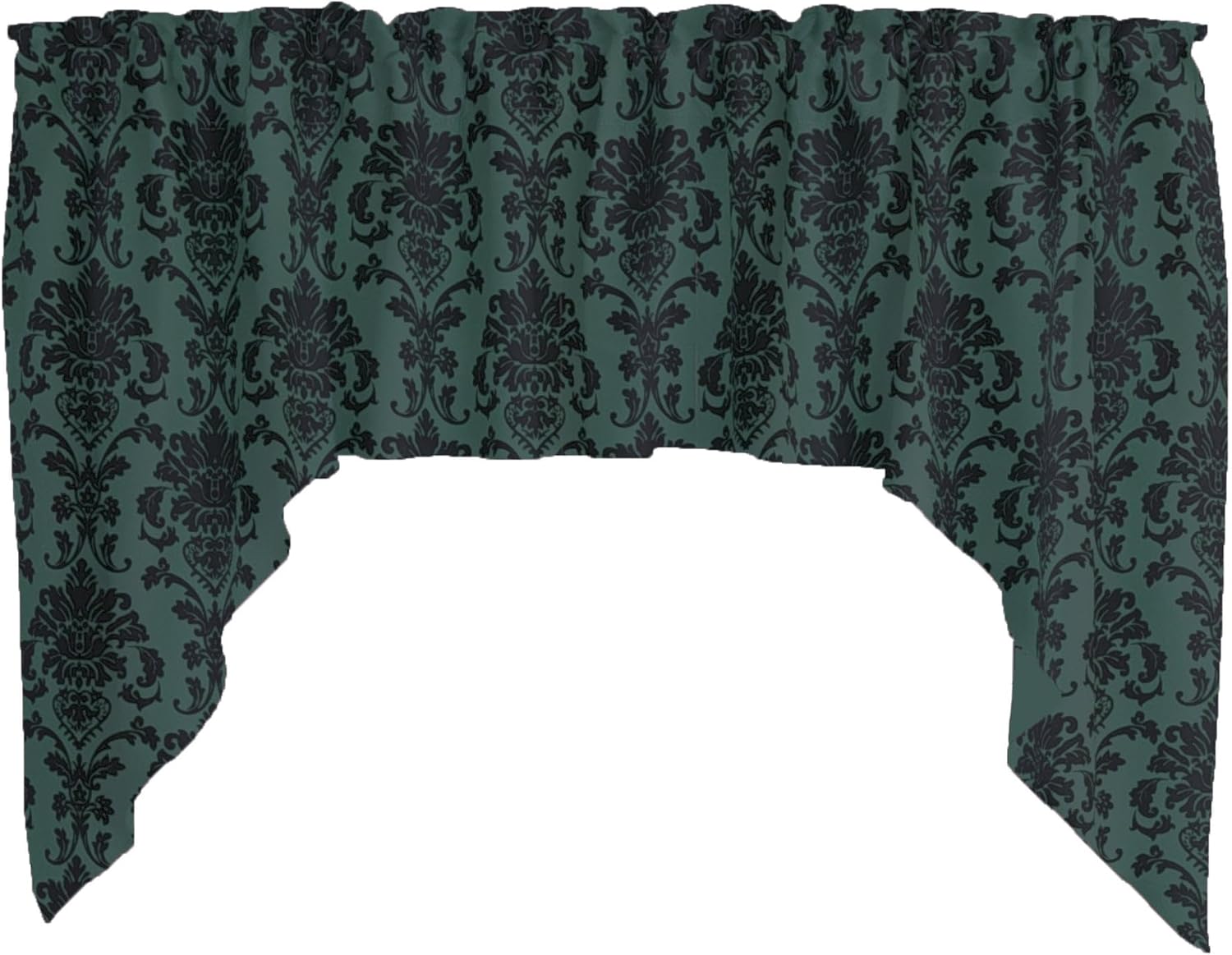 lovemyfabric Poplin Damask Floral Swag Window Valance Window Treatment/Window Décor (58" Wide / 36" Tall, Sage)