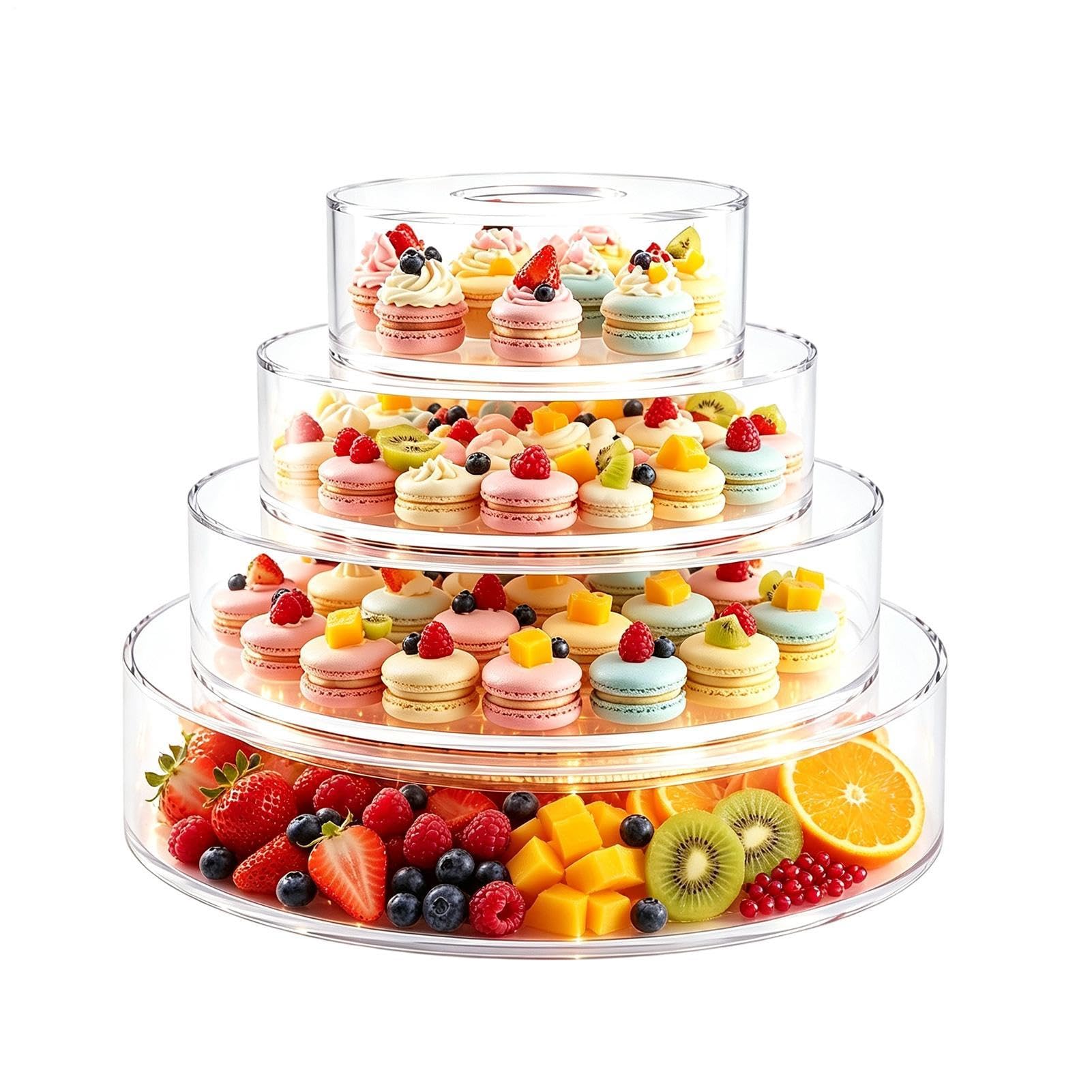 Generico Supporto per Torta per Festa 4 Pezzi Riser Espositore con LED
