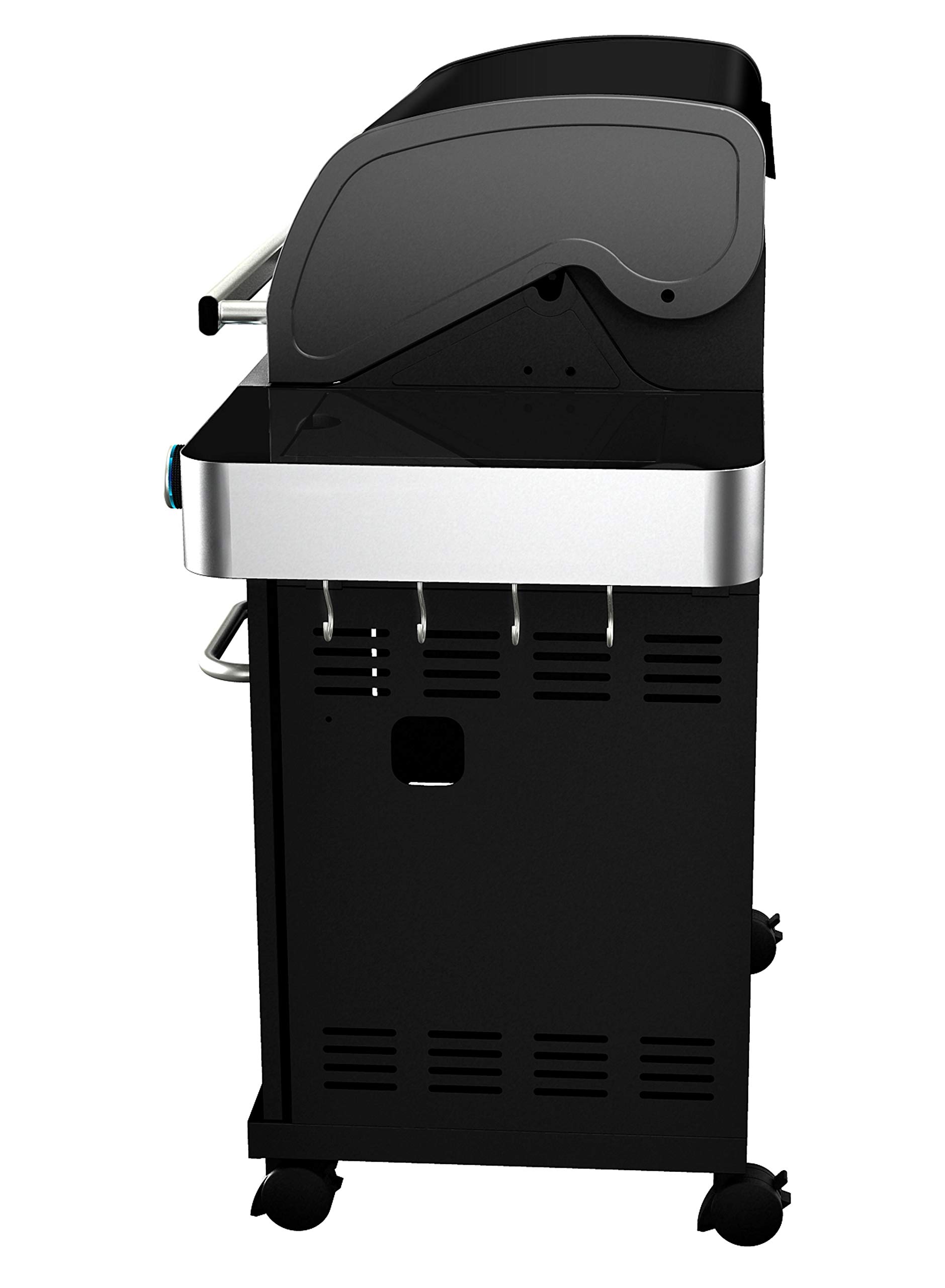 Monument Grills 4 Burner Propane Gas Grill, Black ,LED Controls,Side