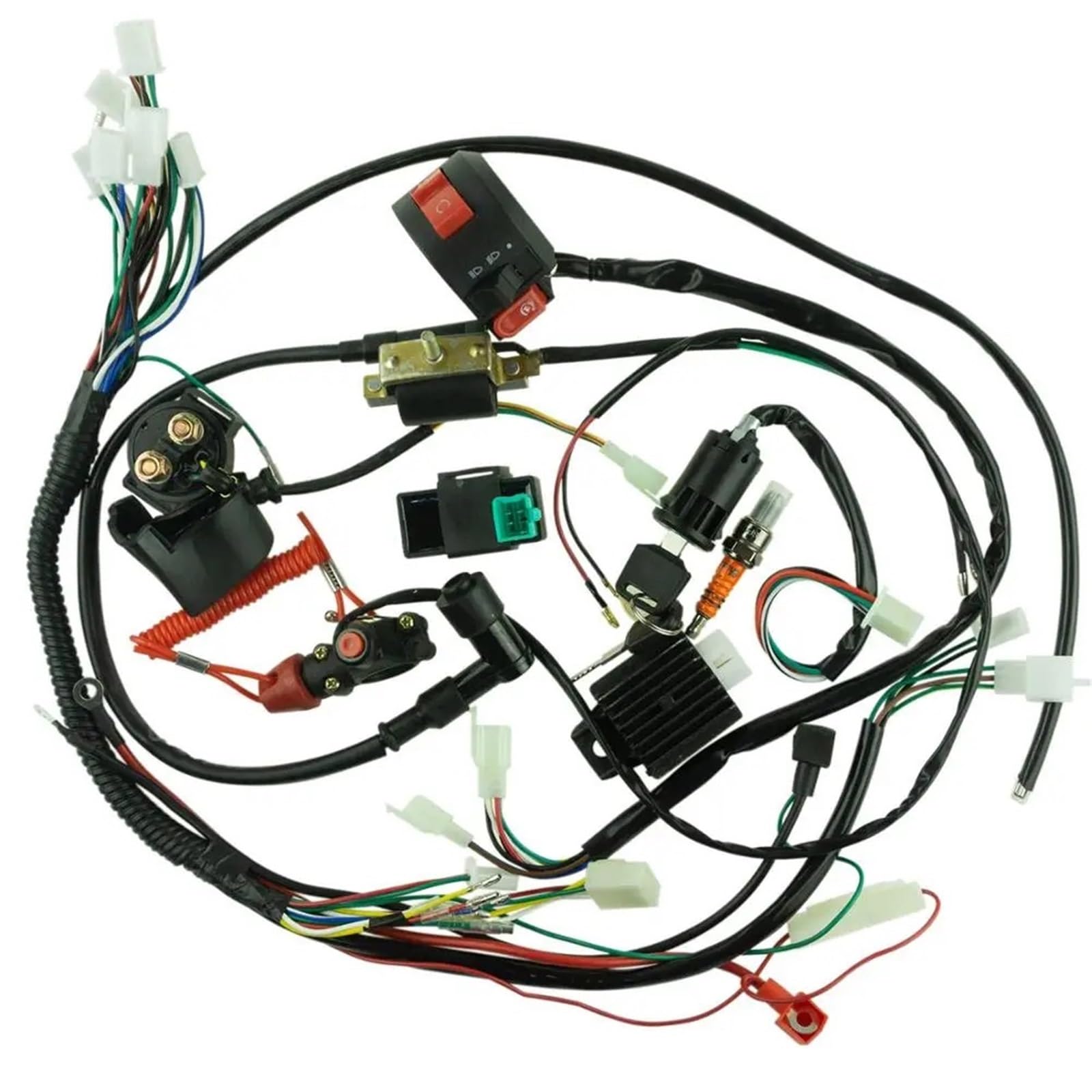 Przełącznik elektromagnetyczny Do 50cc 70cc 110cc 125cc Motocross ATV | Pełna Elektryka Kable W Wiązce CDI Cewka Zapłonowa Świeca Zapłonowa