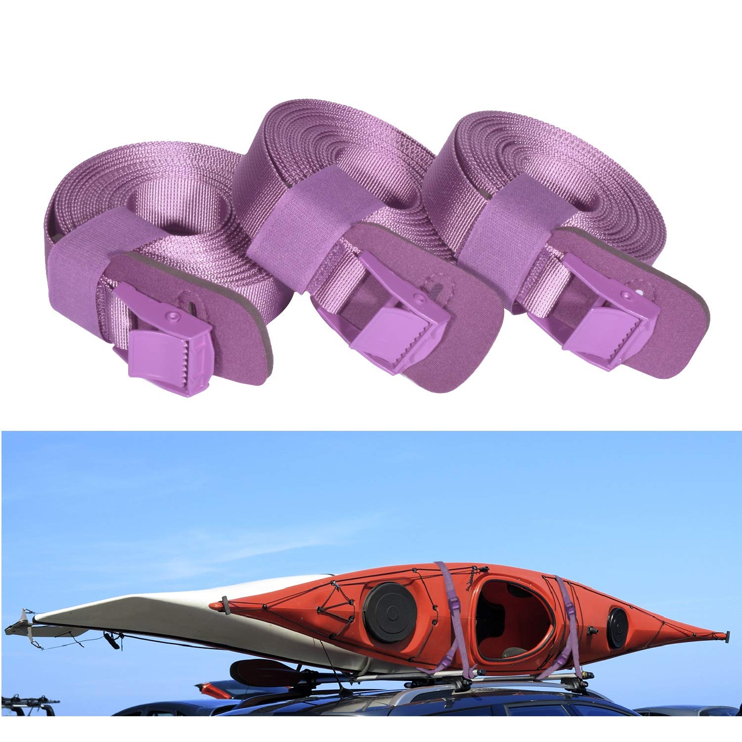 Buy Epessa Sturdy Tie Down Strap Padded Cam Lock Buckle,1" x 16.5