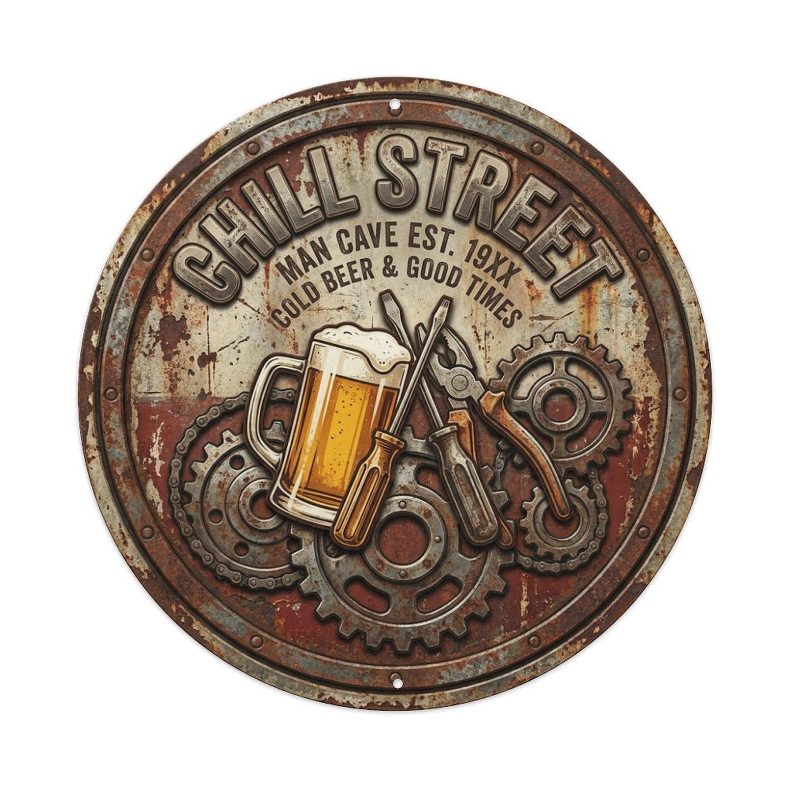 Fyrn Style Metal Tin Sign Vintage Beer Drinkware Chill Street Retro Bar For Pub