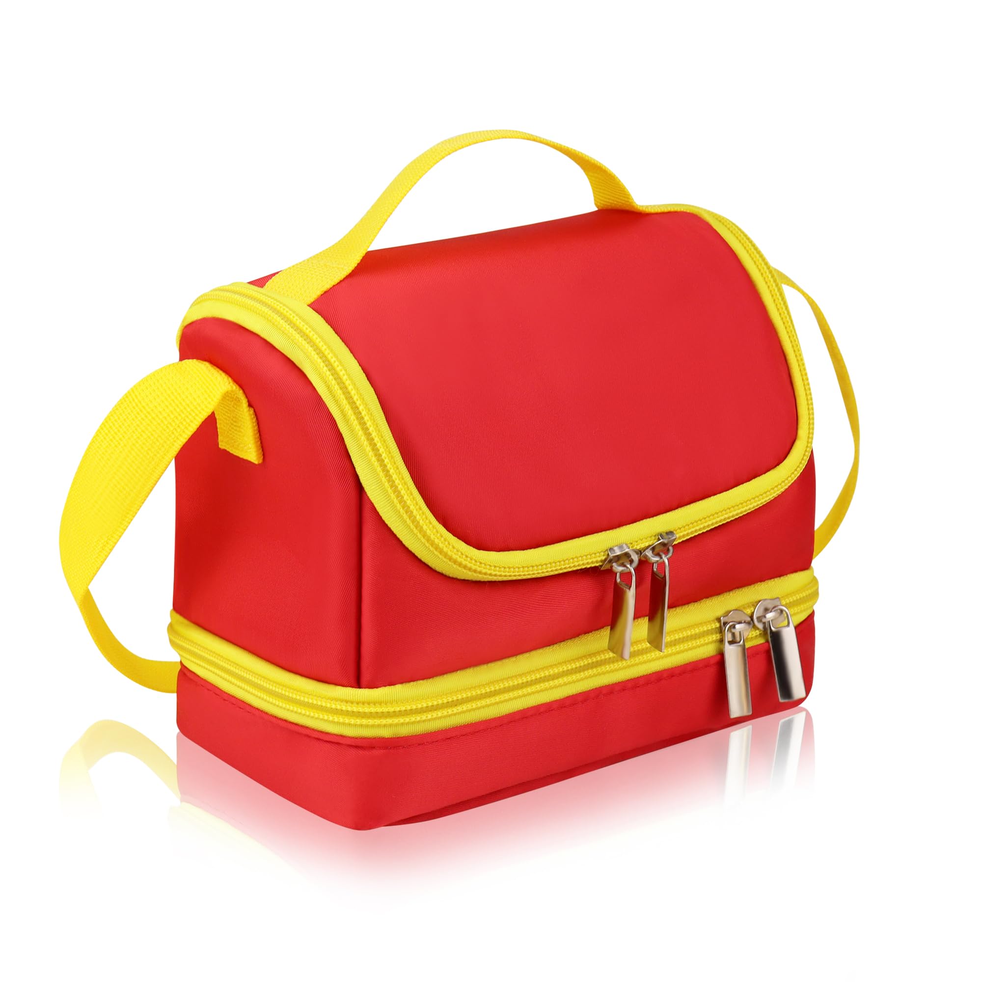 Borsa compatibile con FABA+ Raccontastorie interattivo, Custodia per il Cantastorie, le Cuffie e i Personaggi Sonori (Rosso/Giallo)