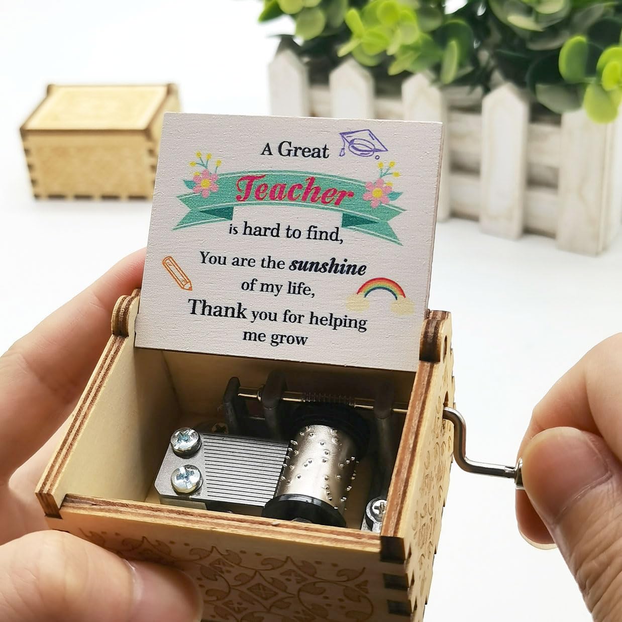 Micteney Nursery Teacher Thank You Gifts,Personalised Teacher, Music Box Gift for Teacher End of The Year,Teacher Leaving Gifts - Image 3