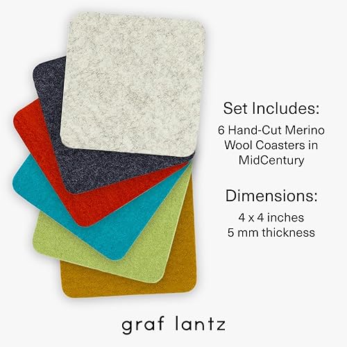 Miniatura 8 de Graf Lantz Posavasos redondo paquete de 4  fieltro marino