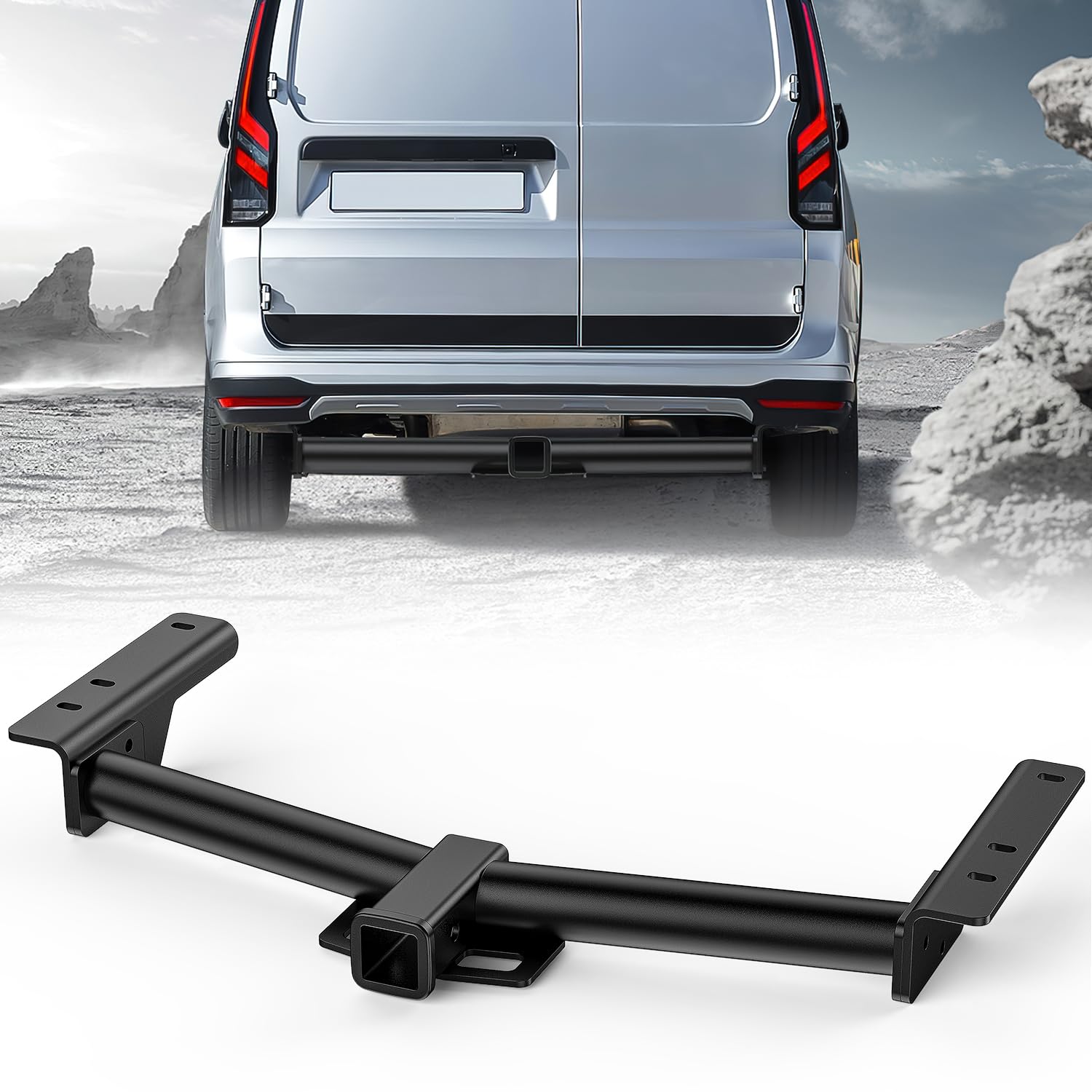 Nilight Class 3 Trailer Hitch 2 Inch Receiver Tow Hitch Compatible with 2015-2026 Ford transit-150 250 350 2022-2026 Ford E-Transit Black Powder