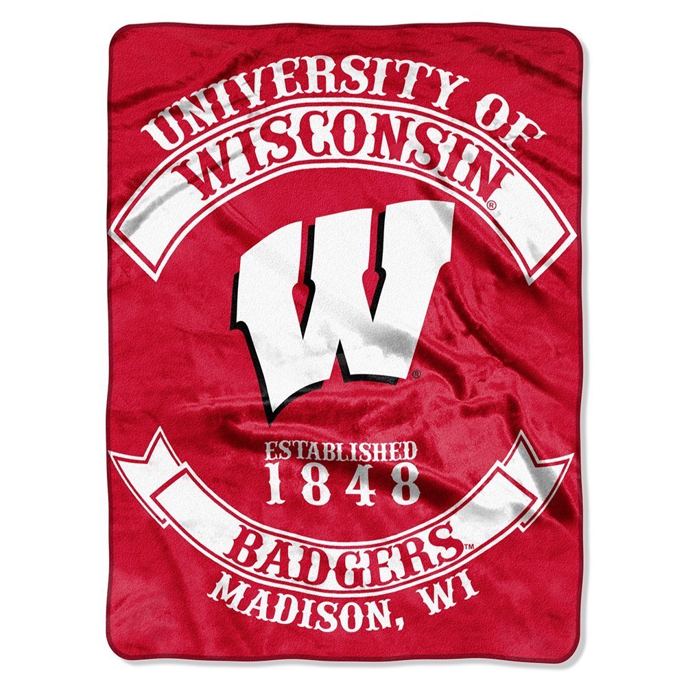 Northwest Wisconsin Badgers Rebel Series Raschel 60x80 inch Blanket Throw