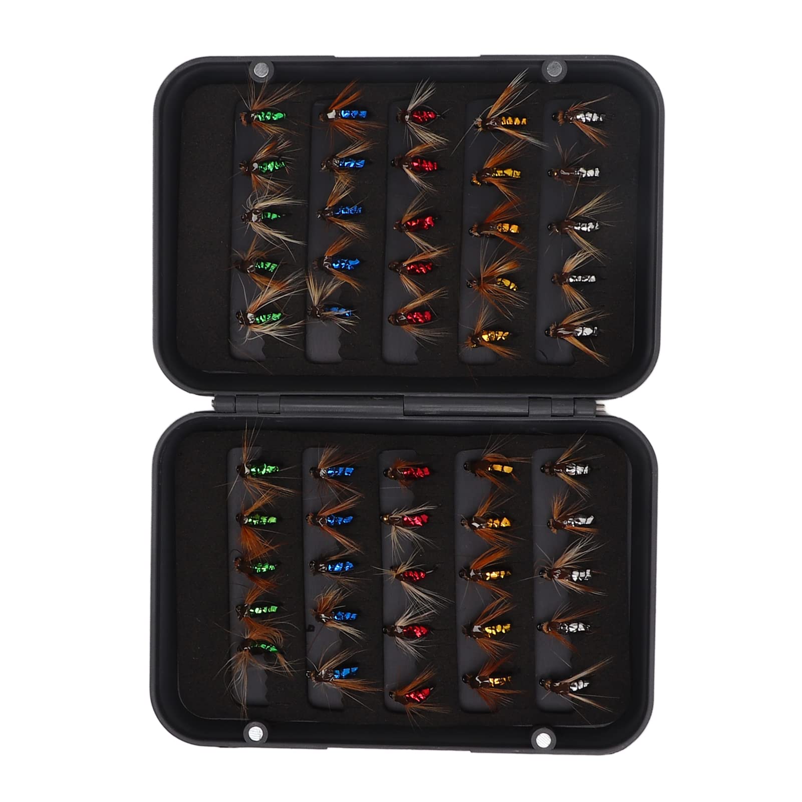 TANIQIACA 50pcs Fly Fishing Bait Professional High Carbon Steel Hook Fly Fishing Lures Kit with Storage Box