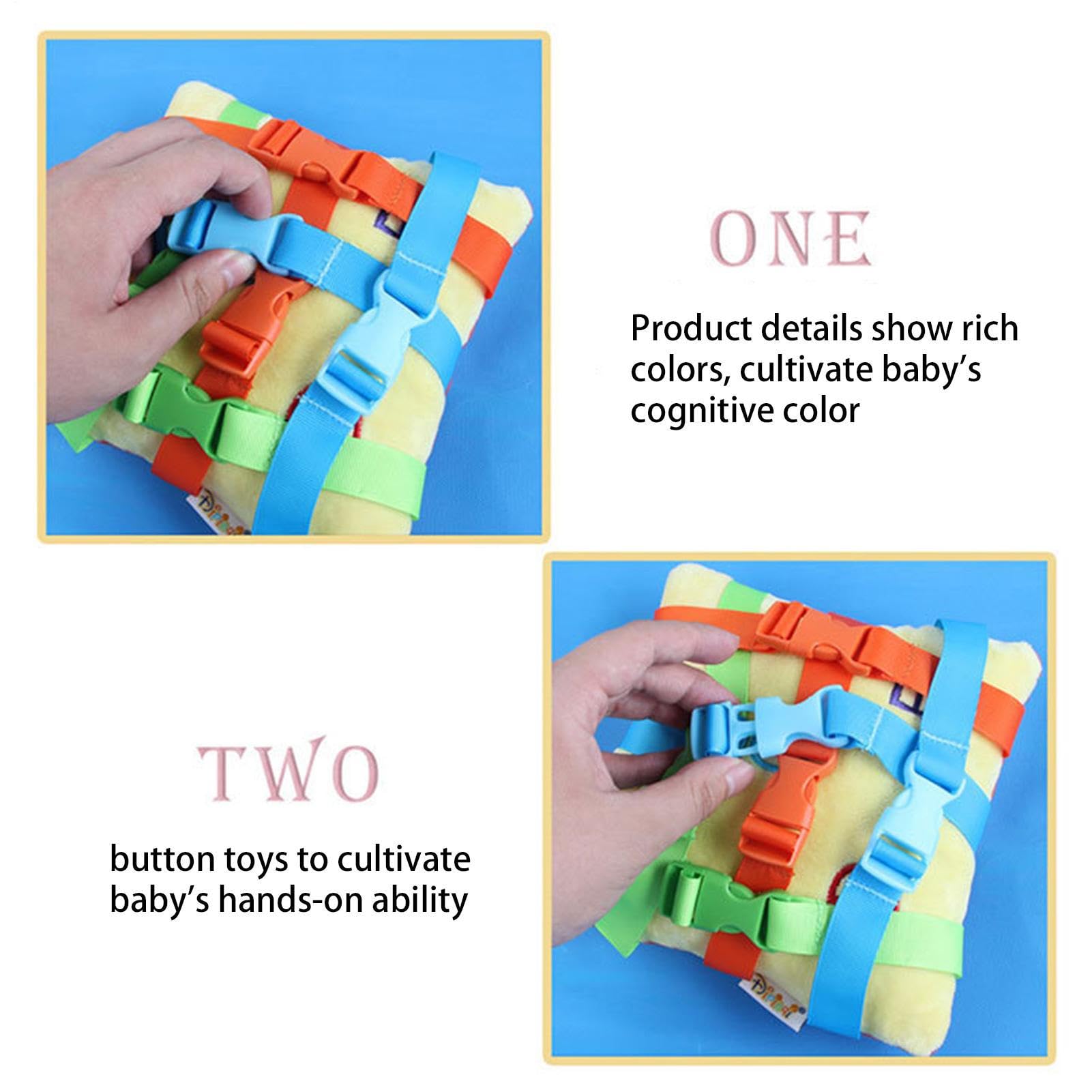 Cojín sensorial con hebilla: educativo para niños pequeños, muñeca con hebilla, educativo de motricidad fina, bolsillo interactivo con cremallera y forma de números, de