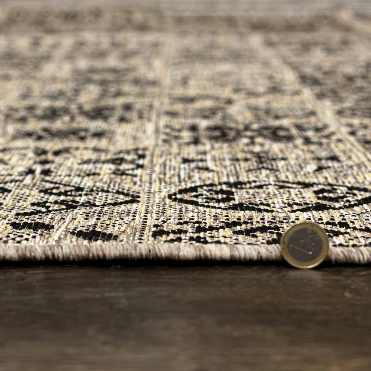 Mazovia In-& Outdoor Läufer Balkon 100x500cm Creme Patchwork Wetterfest | In-& Outdoor Teppichläufer für Flur Küche Terrasse Garten Beige Pflegeleicht UV-Beständig Wasserabweisend Verkauf pro Meter