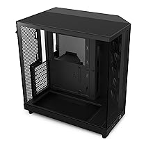 NZXT H6 Flow, CC-H61FB-01, Case Mid-Tower Compatto a Doppia Camera con Flusso d’Aria, Pannelli in Vetro Panoramico, Flusso d’Aria ad Alte Prestazioni, Include 3 Ventole da 120 mm, Nero