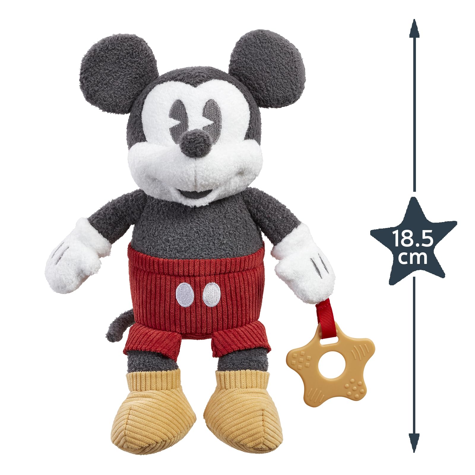 Rainbow Designs Official Disney Mickey Memories – Mickey Mouse Sensory Activity Soft Toy for Newborn Babies