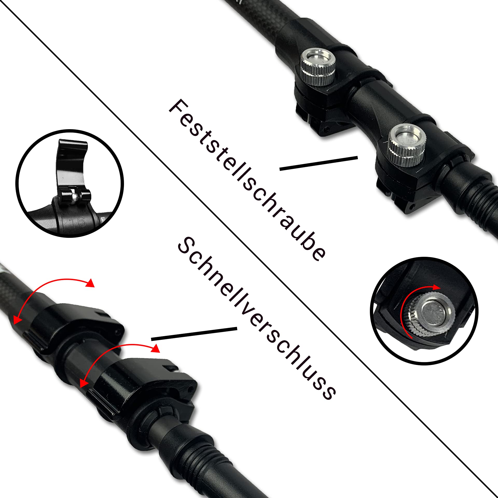 Skinhawk Kijki trekkingowe z włókna węglowego i nordic walking kijki trekkingowe dla kobiet i mężczyzn