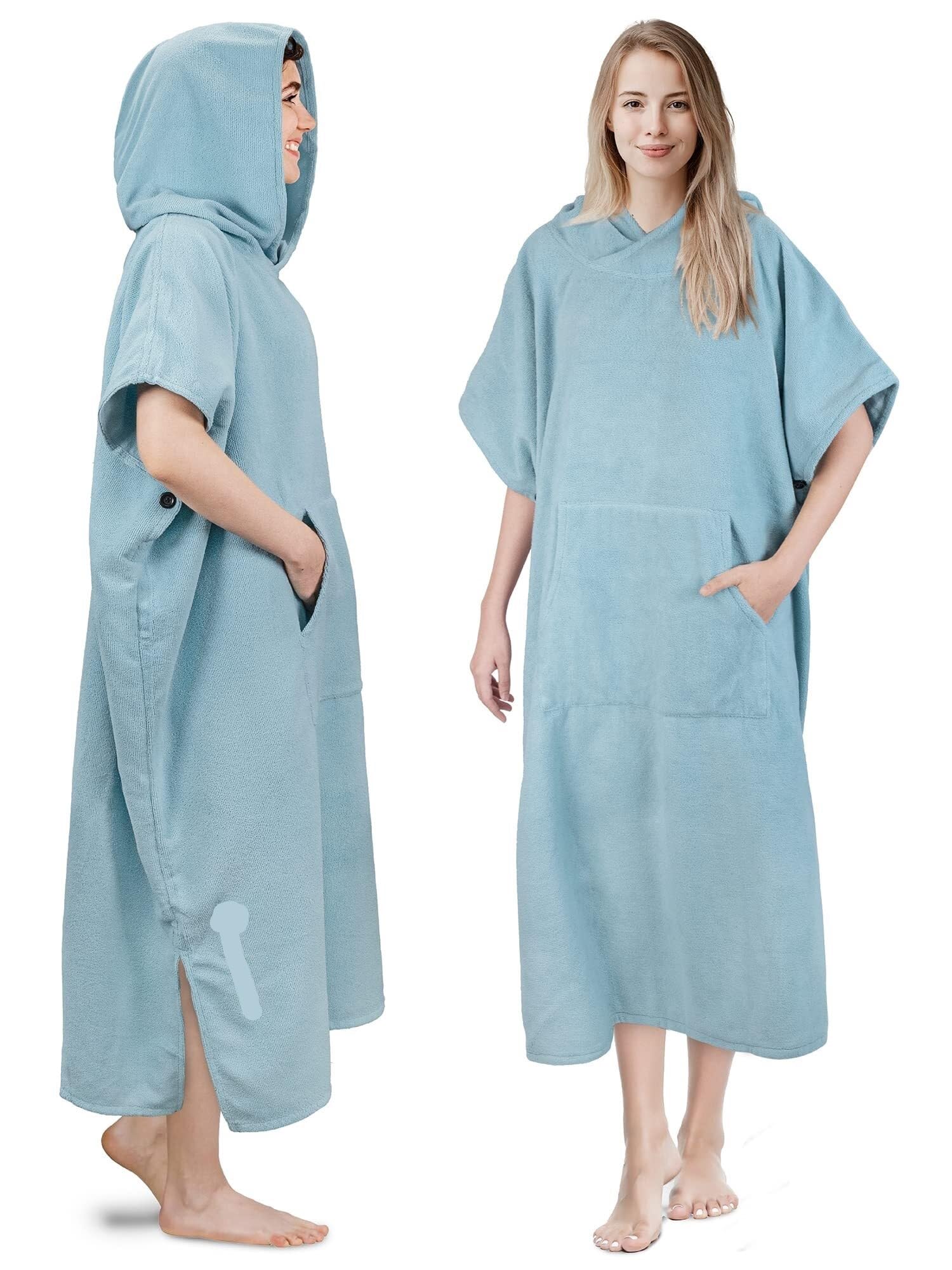 Badeponcho,Poncho Handtuch Surf-Poncho-Bademantel mit Kapuze, schnelltrocknendes Wickeltuch for Surfen, Strand, Schwimmen, Outdoor-Sport for Herren, saugfähiges, tragbares Handtuch for Überziehen mit