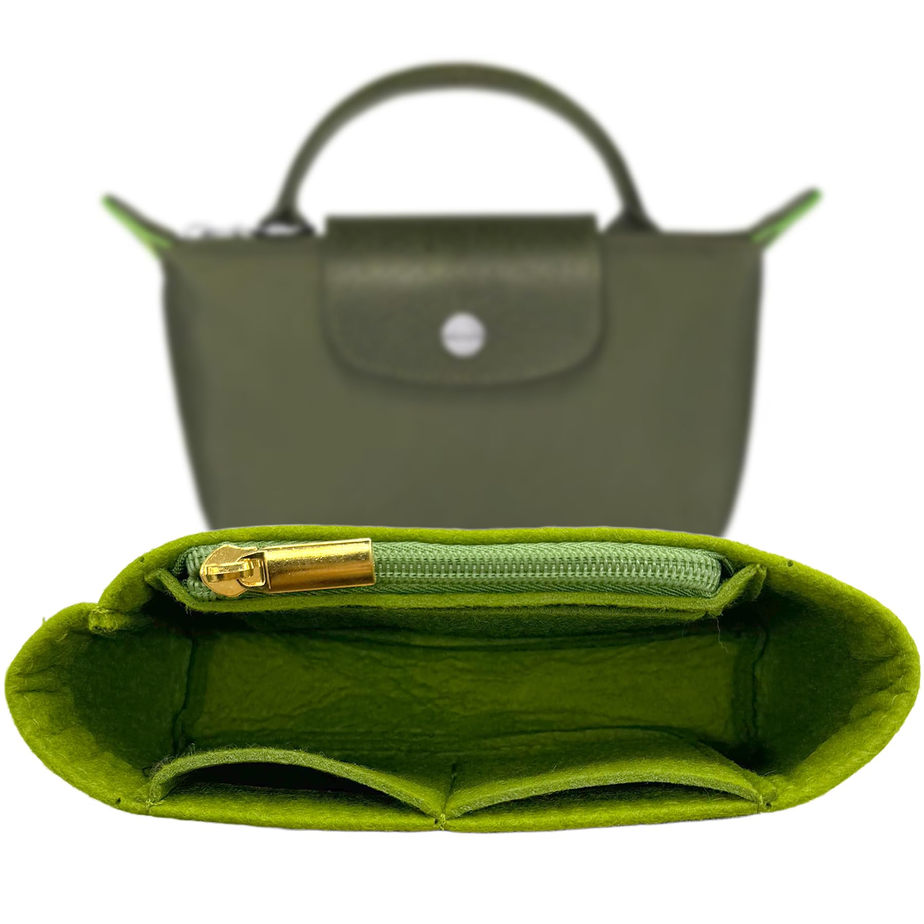 Sunshine smile Organizer für Longchamp Tasche,Organizer für Longchamp Pliage S,Tascheninnenorganizer,Taschenorganizer,Multi-Pocket Felt Handbag,Filz Taschenorganizer mit Mehreren Taschen