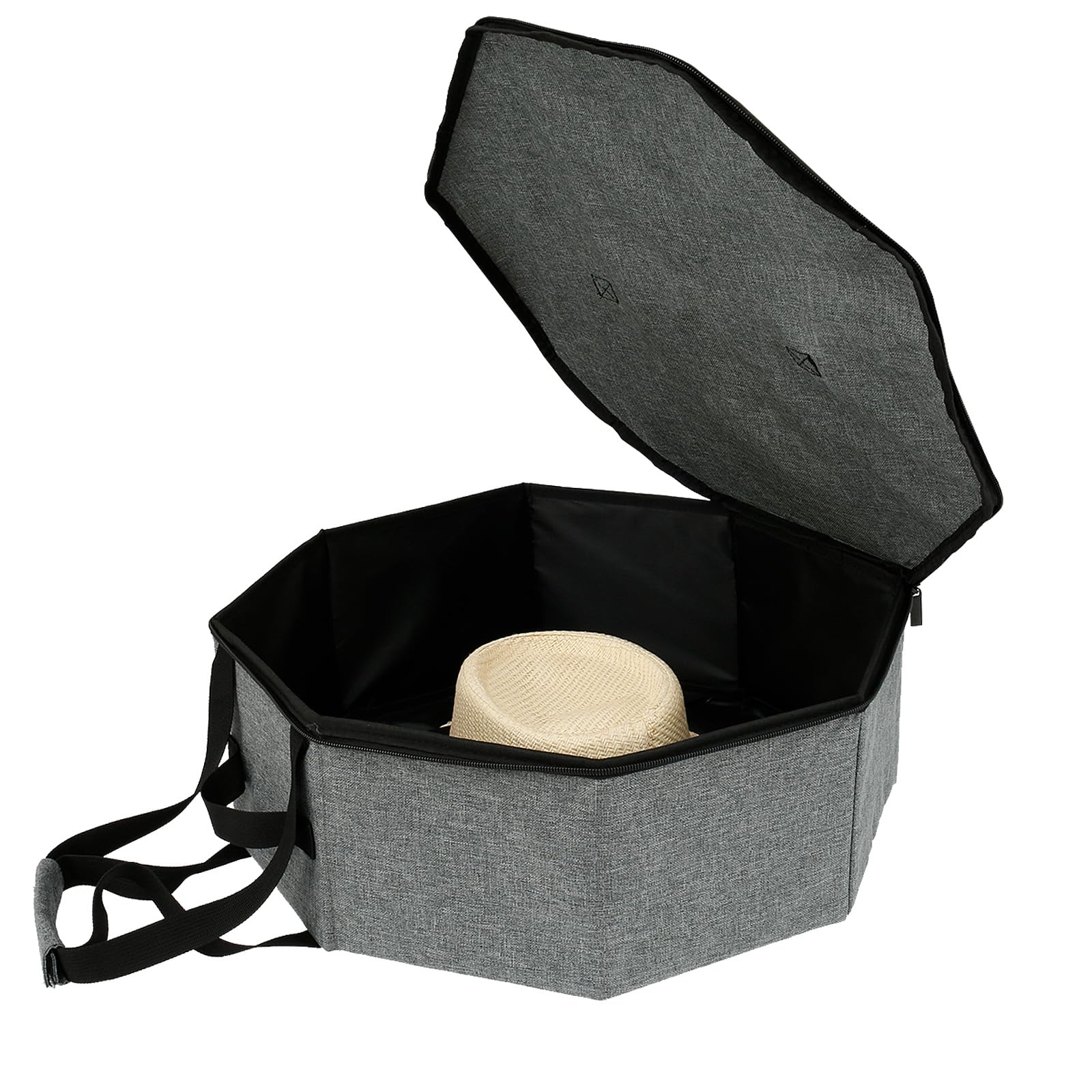 PieJoFpy Hat Box for Women & Men Storage, Hat Box for Travel, Collapsible Cowboy Hat Box Case for Closet with Handles, Portable Large Hat Organizer Box for Cowboy Hats Baseball Hats Fishermen Hats
