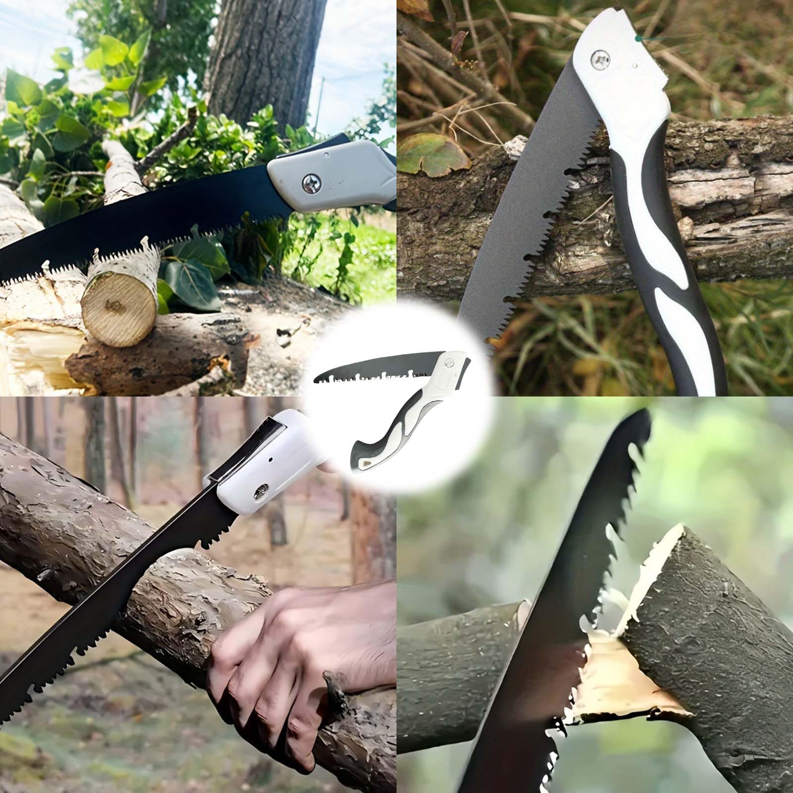 Scie à bois,Scie d'élagage,Scie à main pour l'élagage, Scie d'élagage pliante, Scie à tirer japonaise, Scie japonaise, avec 2 lame de scie en acier au carbone SK5,adaptée aux scies d'élagage extérieur