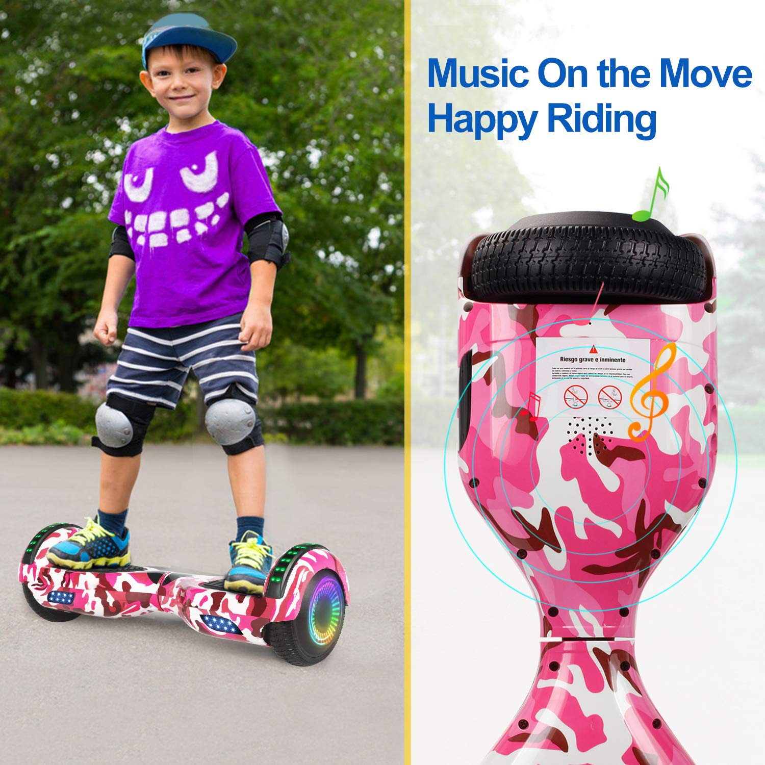 FLYING-ANT Hoverboards - Monopattino elettrico a due ruote, certificato UL, 6,5, con borsa e caricabatterie inclusi